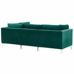 Modular Sofa EVJA Velvet Green with Ottoman 3 Seater