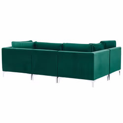 Modular U-Shape Sofa EVJA Velvet Green 6 Seater