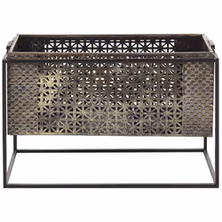 Candle Holder AMAMI Metal 26 cm Black/ Gold