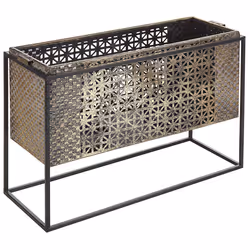 Candle Holder AMAMI Metal 26 cm Black/ Gold
