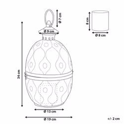 Lantern AMORGOS Metal 34 cm Gold