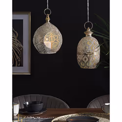 Lantern AMORGOS Metal 34 cm Gold
