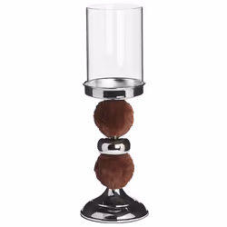 Candle Holder PADRE Glass 38 cm Brown