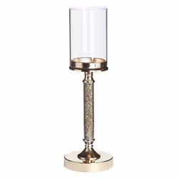 Candle Holder ABBEVILLE Glass 41 cm Gold