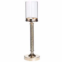 Candle Holder ABBEVILLE Glass 48 cm Gold