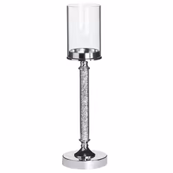 Candle Holder ABBEVILLE Glass 48 cm Silver