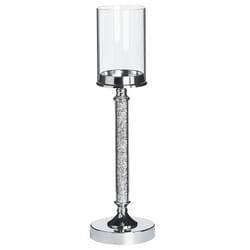 Candle Holder ABBEVILLE Glass 48 cm Silver