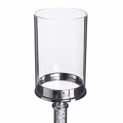 Candle Holder ABBEVILLE Glass 48 cm Silver