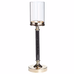 Candle Holder ABBEVILLE Glass 48 cm Black