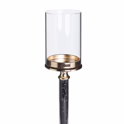 Candle Holder ABBEVILLE Glass 48 cm Black