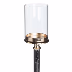 Candle Holder ABBEVILLE Glass 41 cm Black