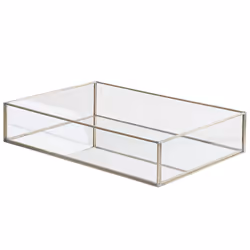 Decorative Tray GRENOBLE Mirrored Glass Silver