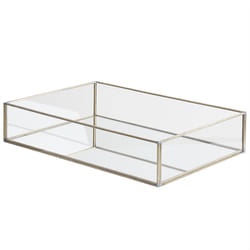 Decorative Tray GRENOBLE Mirrored Glass Silver