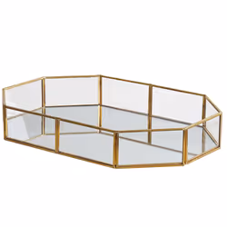 Decorative Tray CHABRIS Mirrored Glass Gold