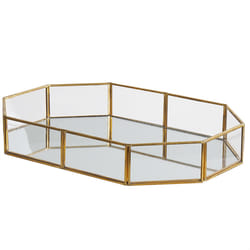 Decorative Tray CHABRIS Mirrored Glass Gold