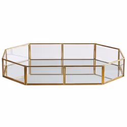 Decorative Tray CHABRIS Mirrored Glass Gold