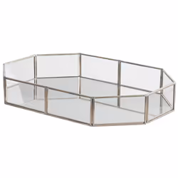Decorative Tray CHABRIS Mirrored Glass Silver