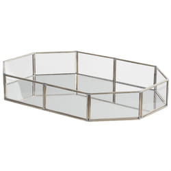 Decorative Tray CHABRIS Mirrored Glass Silver