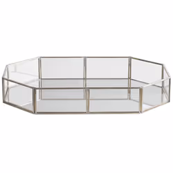 Decorative Tray CHABRIS Mirrored Glass Silver