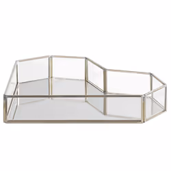 Decorative Tray Heart PONTIVY Mirrored Glass Silver