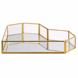 Decorative Tray Heart PONTIVY Mirrored Glass Gold