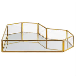 Decorative Tray Heart PONTIVY Mirrored Glass Gold