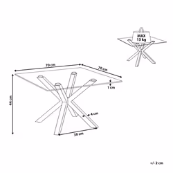 Coffee Table STARLIGHT Tempered Glass Gold