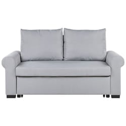 Sofa Bed SILDA Fabric Light Grey 2 Seater