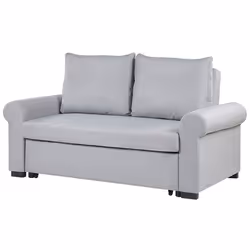 Sofa Bed SILDA Fabric Light Grey 2 Seater