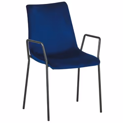 Set of 2 Dining Chairs JEFFERSON Velvet Dark Blue