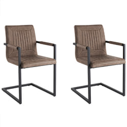 Set of 2 Conference Chairs BRANDOL Faux Leather Brown