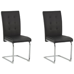 Set of 2 Dining Chairs ROVARD Faux Leather Black