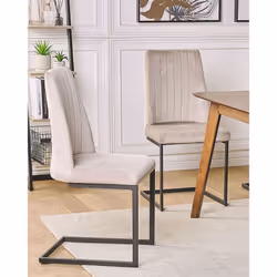 Set of 2 Dining Chairs LAVONIA Velvet Taupe - Additional view 5