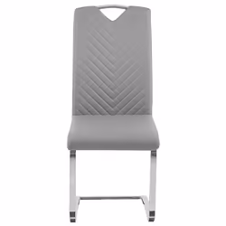 Set of 2 Dining Chairs PICKNES Faux Leather Light Grey