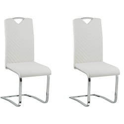Set of 2 Dining Chairs PICKNES Faux Leather Off-White
