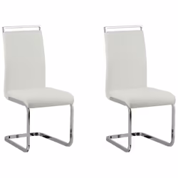 Set of 2 Dining Chairs GREEDIN Faux Leather White