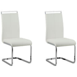 Set of 2 Dining Chairs GREEDIN Faux Leather White