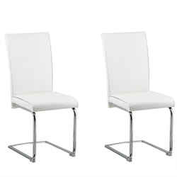 Set of 2 Dining Chairs ROVARD Faux Leather Off-White
