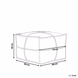 Pouffe BORI Faux Leather Brown 73 cm 73 cm 46 cm