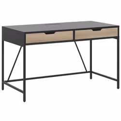 Home Office Desk JENA Black 120 cm 60 cm with Storage