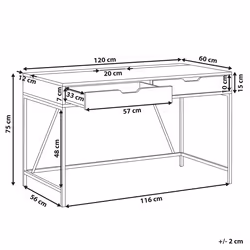 Home Office Desk JENA Black 120 cm 60 cm with Storage