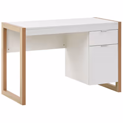 Home Office Desk JOHNSON Brown/ White 112 cm 50 cm with Storage