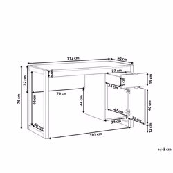 Home Office Desk JOHNSON Brown/ White 112 cm 50 cm with Storage