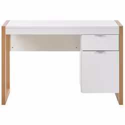 Home Office Desk JOHNSON Brown/ White 112 cm 50 cm with Storage