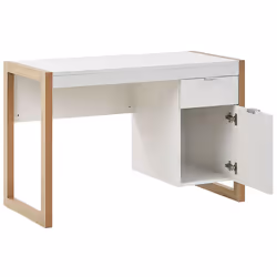 Home Office Desk JOHNSON Brown/ White 112 cm 50 cm with Storage - Additional view 4