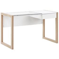 Home Office Desk JENKS White 120 cm 60 cm with Storage