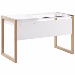 Home Office Desk JENKS White 120 cm 60 cm with Storage