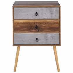 3 Drawer Chest BATLEY Grey Concrete Effect