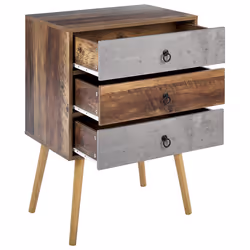 3 Drawer Chest BATLEY Grey Concrete Effect - Additional view 4