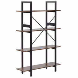 4 Tier Bookcase DARBY 140 cm Dark Brown